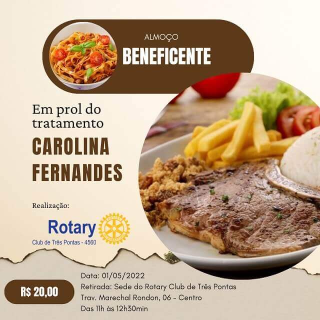 Rotary Club de Três Pontas promove almoço beneficente  