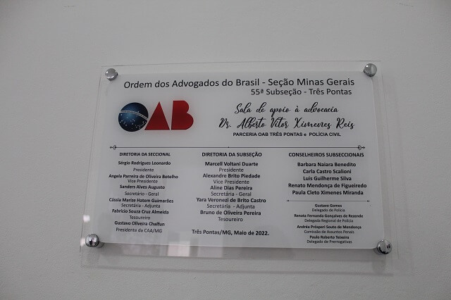 Placa inauguração OAB PC 