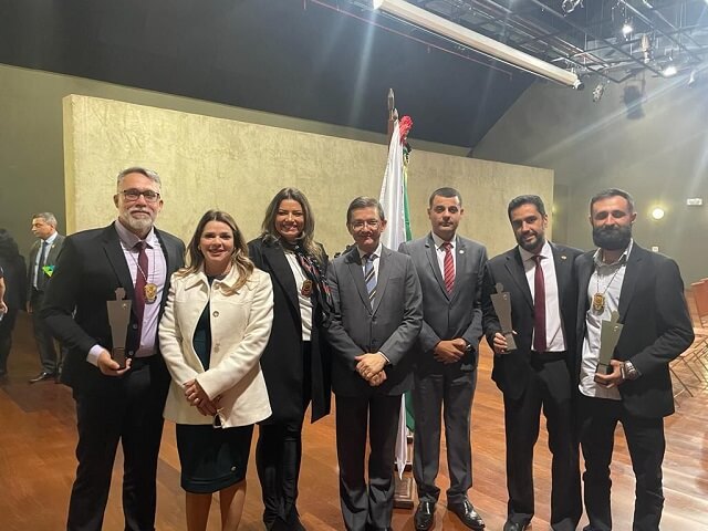 Delegado de Três Pontas Dr. Gustavo Gomes e outras autoridades no Troféu “O Tira” 