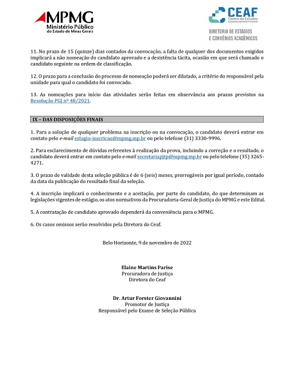 Ministério Público divulga Edital para seleção de Estagiários