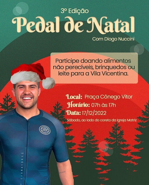 Pedal de Natal Solidário: 3ª edição acontecerá neste sábado (17) em Três Pontas