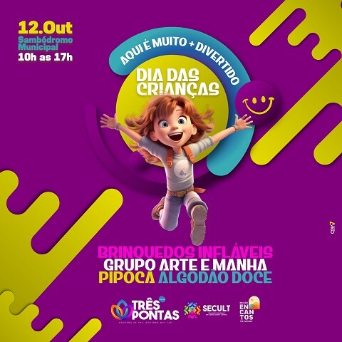 Dia das Crianças: Prefeitura de Três Pontas convida para festa no Sambódromo   