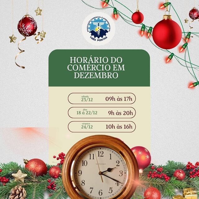 Comércio de Três Pontas está em horário especial para as compras de Natal