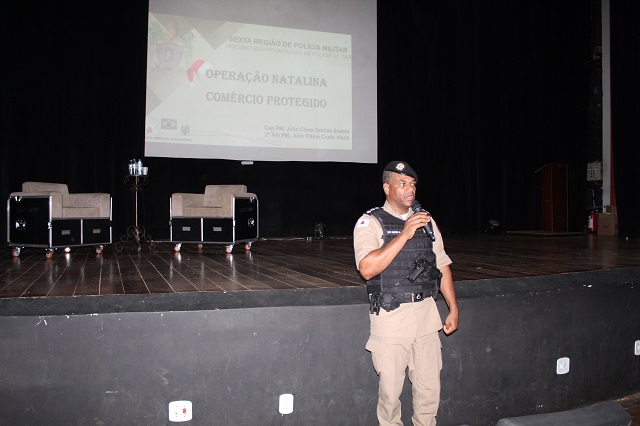 Operação Natalina: PM apresenta realidade local sobre furtos praticados no comércio para que trespontanos possam aplicar dicas de segurança