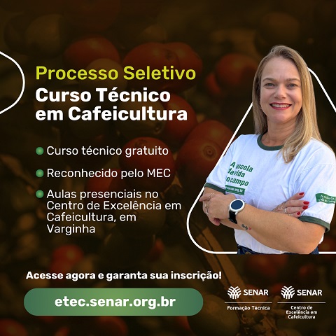 Curso Técnico em Cafeicultura gratuito: últimos dias para o processo seletivo 