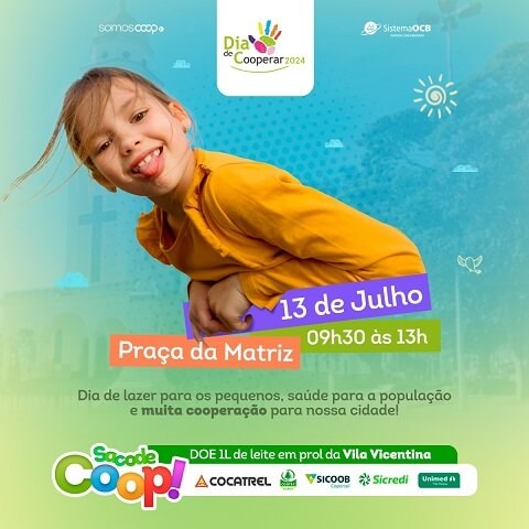 Sacode Coop terá atividades de lazer e saúde para os trespontanos neste próximo sábado (13)