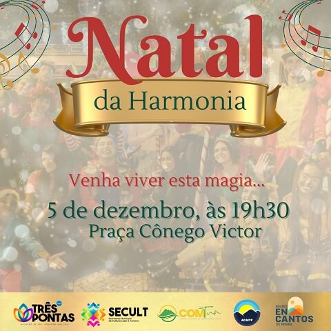 Natal da Harmonia: comemorações começam nesta quinta-feira (5), em Três Pontas
