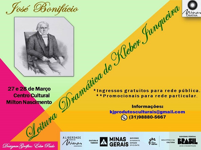 Kleber Junqueira traz "José Bonifácio – Uma Leitura Dramática" para Três Pontas