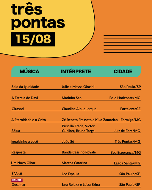 Maior Festival da Canção do Brasil chega a Três Pontas nesta sexta e sábado