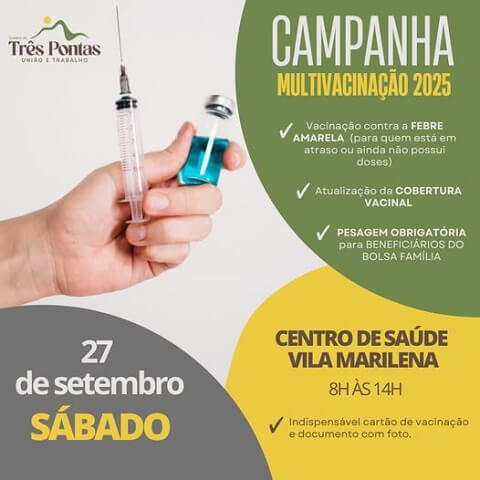Multivacinação: sábado é dia de cuidar da saúde e proteger toda a família