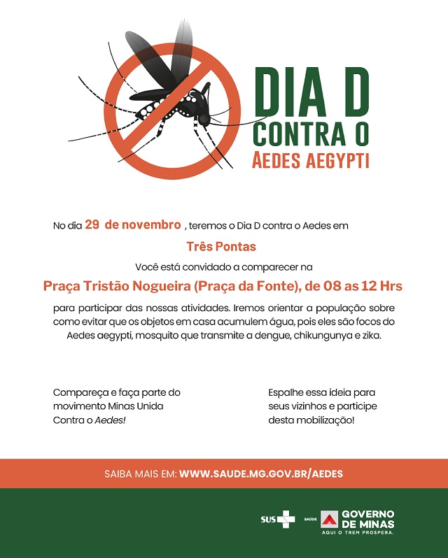 Dia D de Mobilização Contra a Dengue acontece em Três Pontas neste sábado (29)