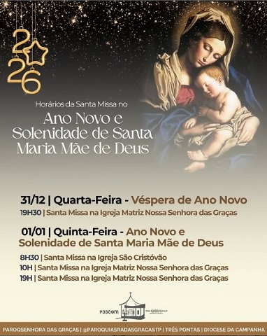 Missas marcam a virada do ano em Três Pontas: fé, gratidão e esperança renovada
