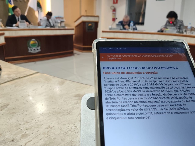 Câmara aprova recurso de R$ 2,5 milhões para modernização do sistema de captação de água do Saae