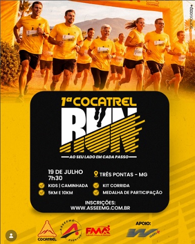 1ª Cocatrel Run vai celebrar os 65 anos da Cooperativa com esporte, saúde e integração em Três Pontas