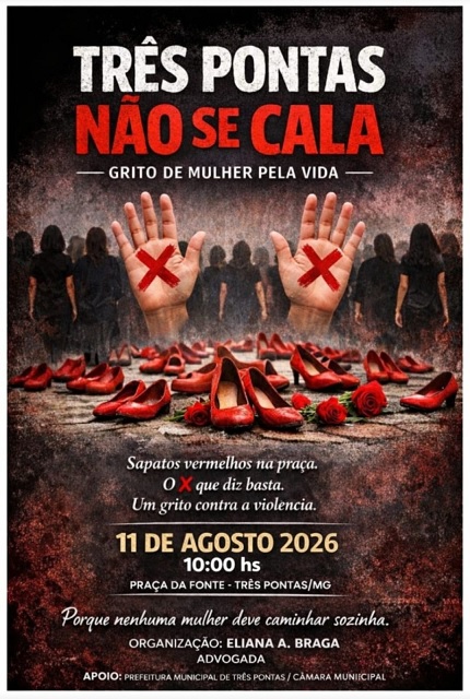 Grito de Mulher Pela Vida: projeto mobilizará Três Pontas em agosto no combate à violência contra a mulher