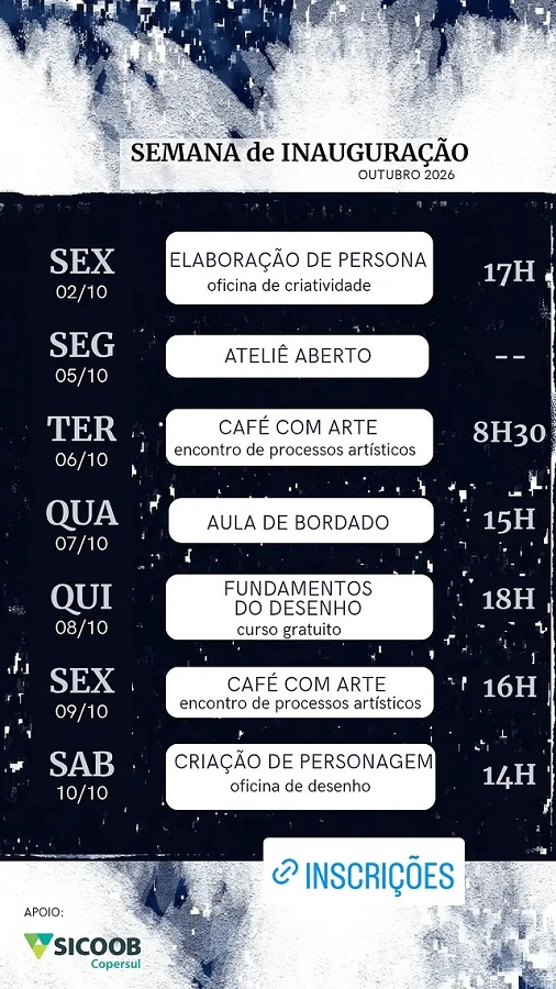 Margem Ateliê inaugura espaço com semana de atividades artísticas em Três Pontas