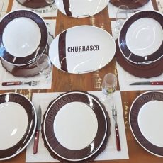 Jogo churrasco porcelana Dia das Mães Clube da Casa Nova Era